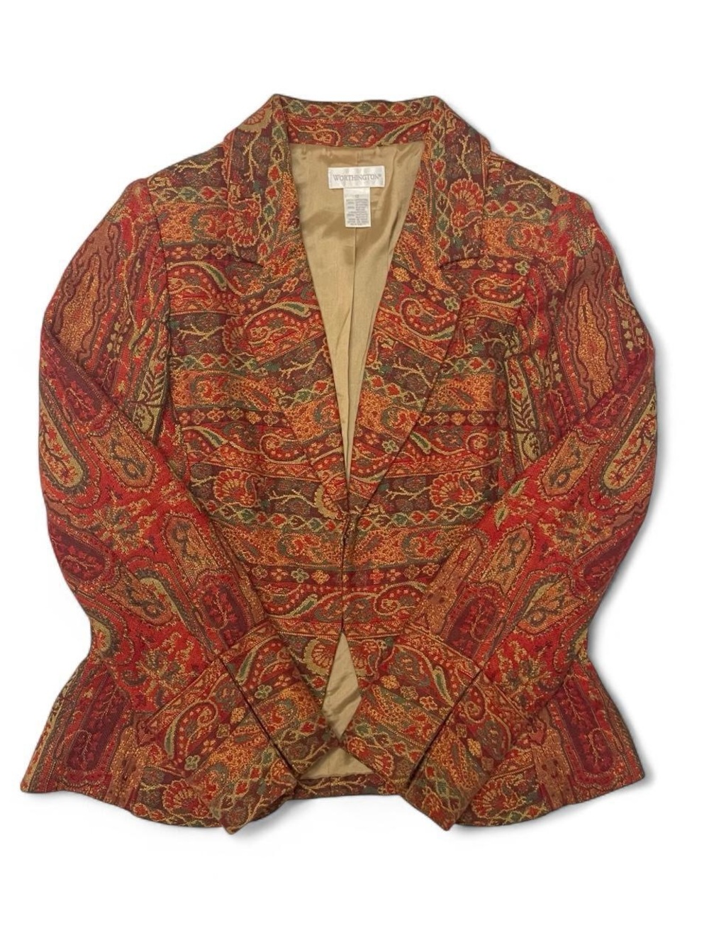 Boho Vintage 90s Worthington Art to Wear Tapestry Blazer | Size 12 Cottagecore